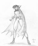  1girl 2002 asian batgirl batman_(series) cassandra_cain dc dc_comics female female_only monochrome solo sunking tagme 