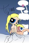 aged_up ambiguous_penetration angry blonde_hair blue_eyes boomer_(ppg) bubbles_(ppg) girl_on_top goatee looking_at_viewer powerpuff_girls rowdyruff_boys sex toongrowner twintails