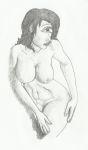  1girl abs areola art breasts cyclops digital_media_(artwork) female female_only futurama kongen monochrome navel nipples nude solo turanga_leela white_background 