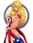  1girl 2004 american_flag dc dc_comics female female_only garrett_blair kara_zor-el solo supergirl superheroine superman_(series) tagme tattoo 