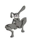  1girl ass breasts bunny ears female_only furry grey_fur judy_hopps purple_eyes pussy spread_legs white_background zootopia 