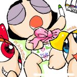 3girls black_hair blonde_hair blossom_(ppg) blue_eyes bob_cut bubbles_(ppg) buttercup_(ppg) cartoon_network green_eyes multiple_girls powerpuff_girls red_eyes red_hair siblings sisters tied_hair twintails