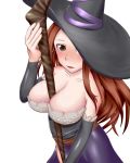  anime big_breasts blush breasts cleavage dragon&#039;s_crown dragon's_crown dress ecchi hat huge_breasts nipples smile sorceress_(dragon&#039;s_crown) sorceress_(dragon's_crown) staff vanillaware watari_hajime weapon 