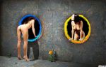 ass breasts erect_nipples flower nipples nude portal portal_(series) portal_(video_game) 