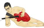 glasses guitar john_flansburgh nude_male they_might_be_giants tmbg