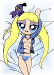 aged_up alternate_costume blonde_hair blue_eyes bubbles_(ppg) cartoon_network octi powerpuff_girls stuffed_animal toongrowner twintails